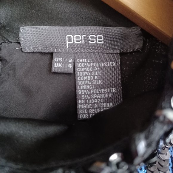 PER SE by Carlisle Blue & Black Cocktail Dress_2 - Picture 8 of 8